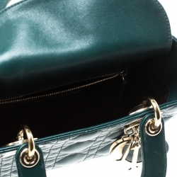 Pre Owned Dior Green Leather Lucky Badges My Lady Dior Top Handle Bag
