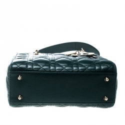 Pre Owned Dior Green Leather Lucky Badges My Lady Dior Top Handle Bag