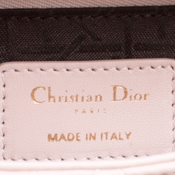 Pre Owned Dior Blush Pink Leather Mini Lady Dior Top Handle Bag