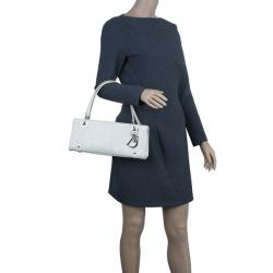 مملوكة مسبقًا Dior White Leather Lady Dior East/West Satchel