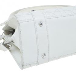 مملوكة مسبقًا Dior White Leather Lady Dior East/West Satchel