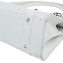 مملوكة مسبقًا Dior White Leather Lady Dior East/West Satchel