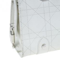 مملوكة مسبقًا Dior White Leather Lady Dior East/West Satchel