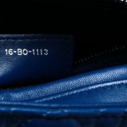 Pre Owned Dior Blue Leather Large Lady Dior Top Handle Bag