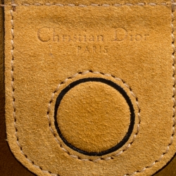 Pre Owned حقيبة يد مع حقيبة صغيرة ديور شوبر جلد تفاصيل كاناج بيضاء