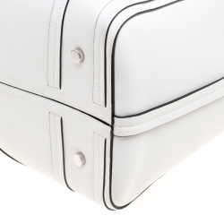 Pre Owned حقيبة يد مع حقيبة صغيرة ديور شوبر جلد تفاصيل كاناج بيضاء