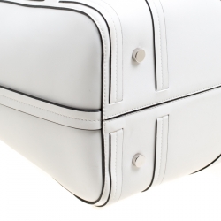 Pre Owned حقيبة يد مع حقيبة صغيرة ديور شوبر جلد تفاصيل كاناج بيضاء