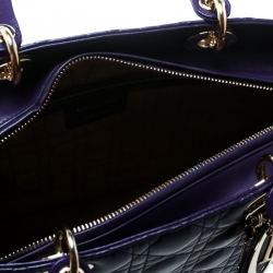 Pre Owned حقيبة يد ديور ليدي ديور كبيرة جلد سوداء