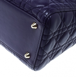 Pre Owned حقيبة يد ديور ليدي ديور كبيرة جلد سوداء