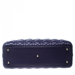 Pre Owned حقيبة يد ديور ليدي ديور كبيرة جلد سوداء