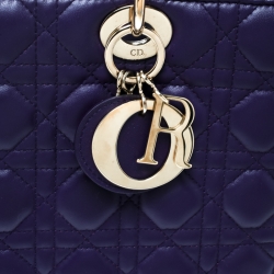 Pre Owned حقيبة يد ديور ليدي ديور كبيرة جلد سوداء