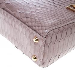 Pre Owned Dior Lilac Python Mini Crystal Studded Lady Dior Tote