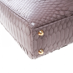 Pre Owned Dior Lilac Python Mini Crystal Studded Lady Dior Tote