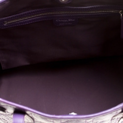 Pre Owned Dior Purple Cannage Coated Canvas Small Panarea Tote