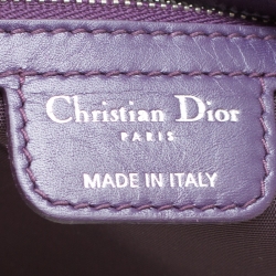 Pre Owned Dior Purple Cannage Coated Canvas Small Panarea Tote