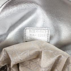 Pre Owned Christian Dior Metallic Silver Micro Lady Dior Bag