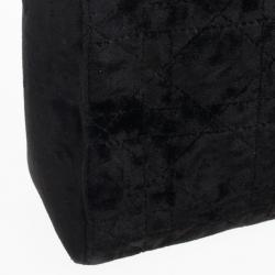 Pre Owned Dior Black Velvet Swarovski Crystals Micro Lady Dior Bag
