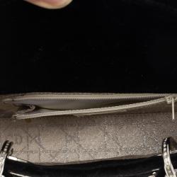 Pre Owned Dior Black Velvet Swarovski Crystals Micro Lady Dior Bag