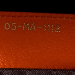 Pre Owned Dior Orange Leather Large Lady Dior Top Handle Bag