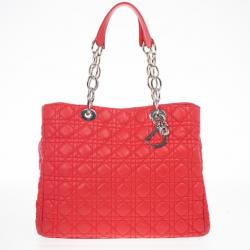 مملوكة مسبقًا Dior Soft Bright Pink Cannage Lady Dior Shopper Tote