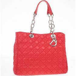 مملوكة مسبقًا Dior Soft Bright Pink Cannage Lady Dior Shopper Tote