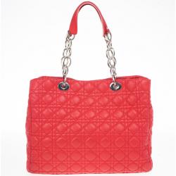 مملوكة مسبقًا Dior Soft Bright Pink Cannage Lady Dior Shopper Tote