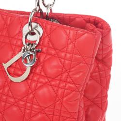 مملوكة مسبقًا Dior Soft Bright Pink Cannage Lady Dior Shopper Tote