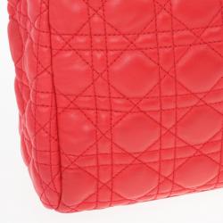 مملوكة مسبقًا Dior Soft Bright Pink Cannage Lady Dior Shopper Tote