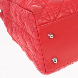 مملوكة مسبقًا Dior Soft Bright Pink Cannage Lady Dior Shopper Tote