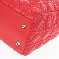 مملوكة مسبقًا Dior Soft Bright Pink Cannage Lady Dior Shopper Tote