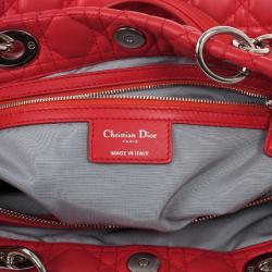 مملوكة مسبقًا Dior Soft Bright Pink Cannage Lady Dior Shopper Tote