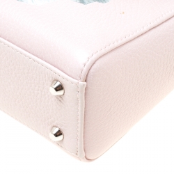 مملوكة مسبقًا Dior Pink Flower Print Leather Mini Lady Dior Tote