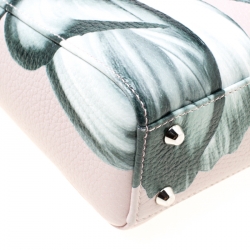 مملوكة مسبقًا Dior Pink Flower Print Leather Mini Lady Dior Tote