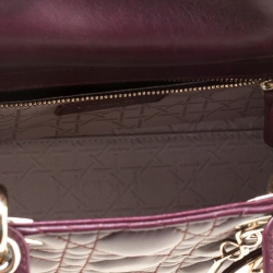 Pre Owned Dior Purple Leather Lucky Badges My Lady Dior Top Handle Bag