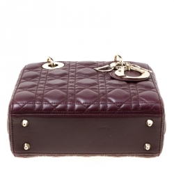 Pre Owned Dior Purple Leather Lucky Badges My Lady Dior Top Handle Bag