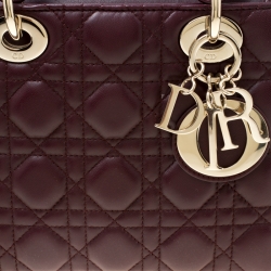 Pre Owned Dior Purple Leather Lucky Badges My Lady Dior Top Handle Bag