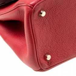 Pre Owned Dior Red Leather Small Be Dior Flap Top Handle Bag