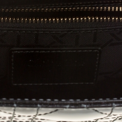 Pre Owned Dior Black Patent Leather Mini Chain Lady Dior Top Handle Bag