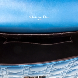 Pre Owned حقيبة كتف ديور ميس ديور جلد كاناج زرقاء