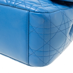 Pre Owned حقيبة كتف ديور ميس ديور جلد كاناج زرقاء