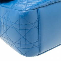 Pre Owned حقيبة كتف ديور ميس ديور جلد كاناج زرقاء