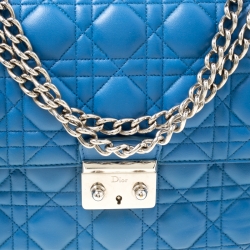 Pre Owned حقيبة كتف ديور ميس ديور جلد كاناج زرقاء