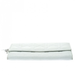 مملوكة مسبقًا حقيبة كلتش ديور ليدي ديور جلد كاناج بيضاء