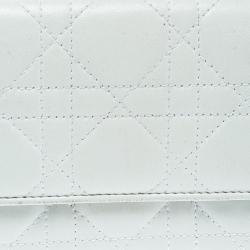 مملوكة مسبقًا حقيبة كلتش ديور ليدي ديور جلد كاناج بيضاء