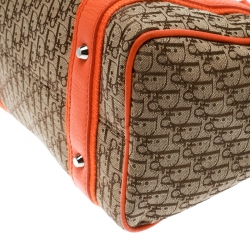 Dior Orange/Beige Diorissimo Canvas Small Boston Bag