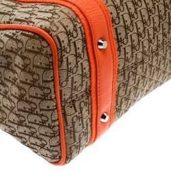 Dior Orange/Beige Diorissimo Canvas Small Boston Bag