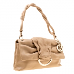 Dior Brown Leather Demi Lune Flap Bag