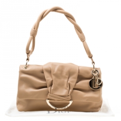 Dior Brown Leather Demi Lune Flap Bag
