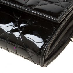 Pre Owned  Dior Black Cannage Patent Leather Lady Dior Clutch