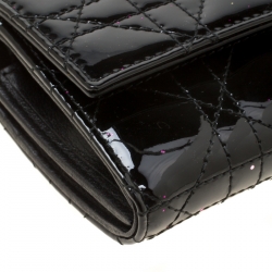 Pre Owned  Dior Black Cannage Patent Leather Lady Dior Clutch